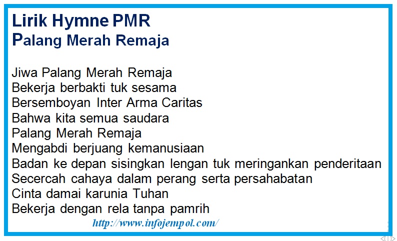 Lirik Mars PMI, Hymne dan Mars PMR