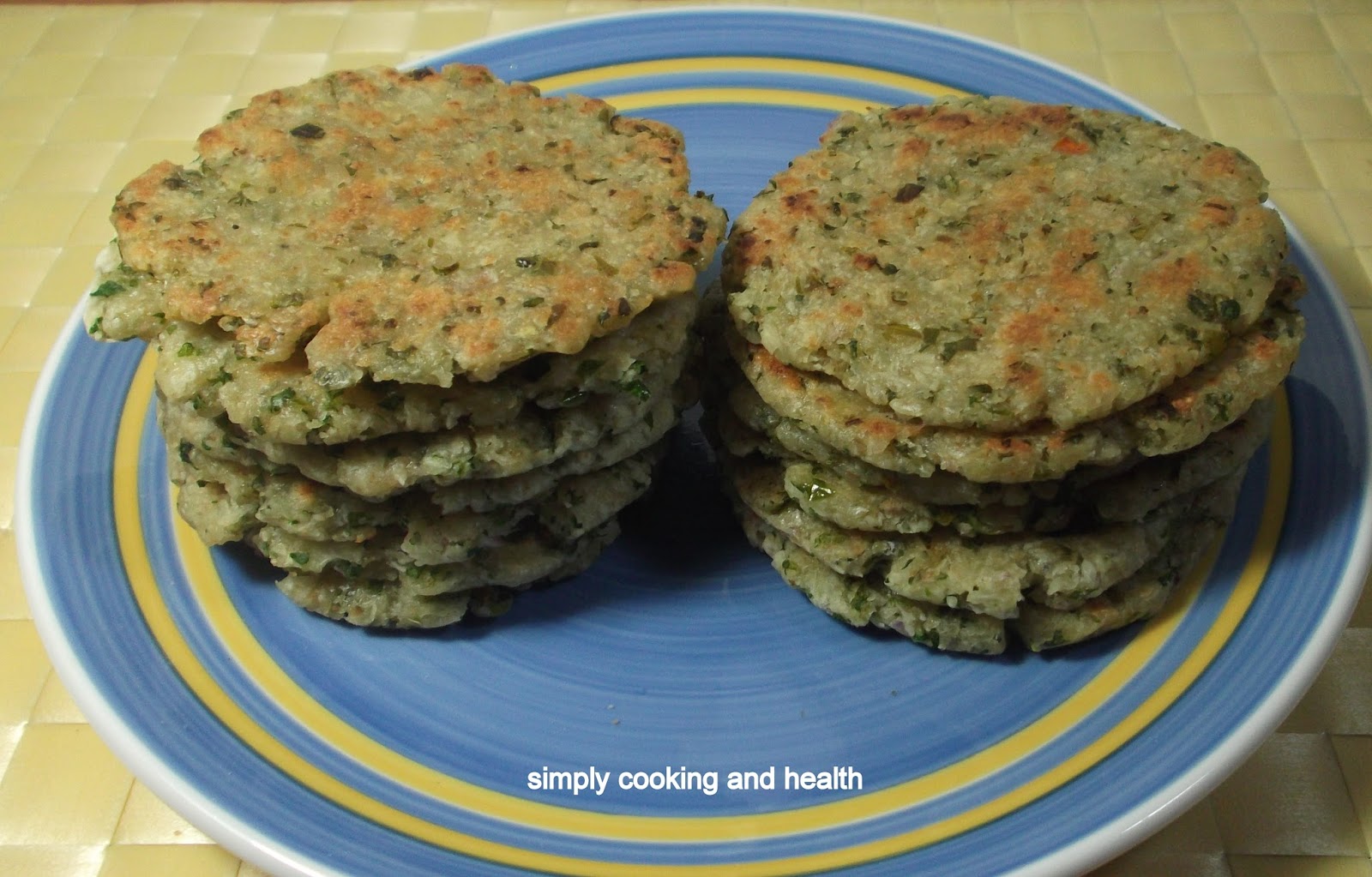Simply Cooking and Health Rice flour flat bread with kale.
