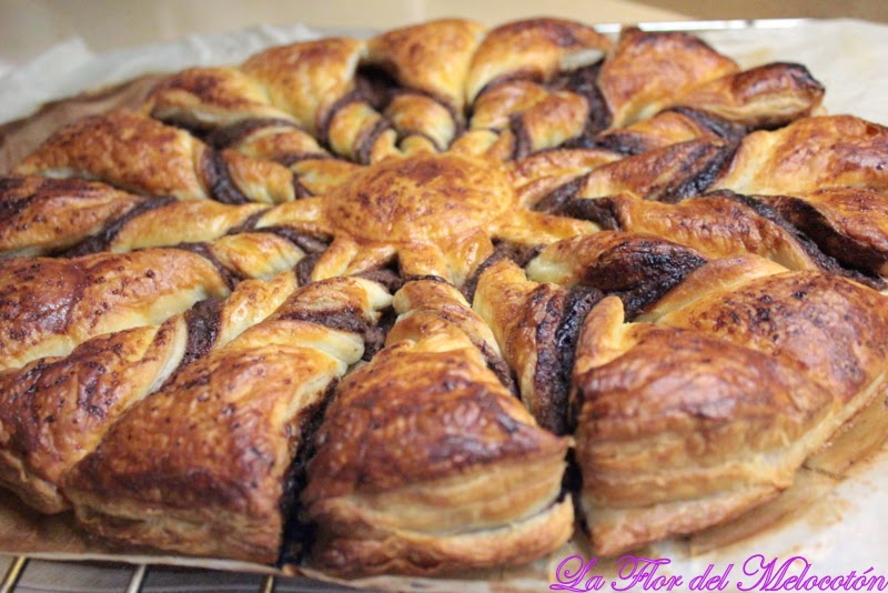 Estrella de hojaldre y chocolate
