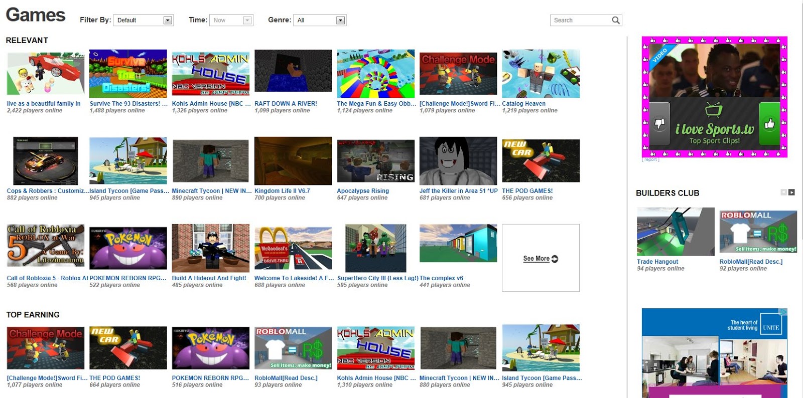 Unofficial Roblox Roblox Games Page Massive Layout Update New Look 2013 - how to get bc roblox