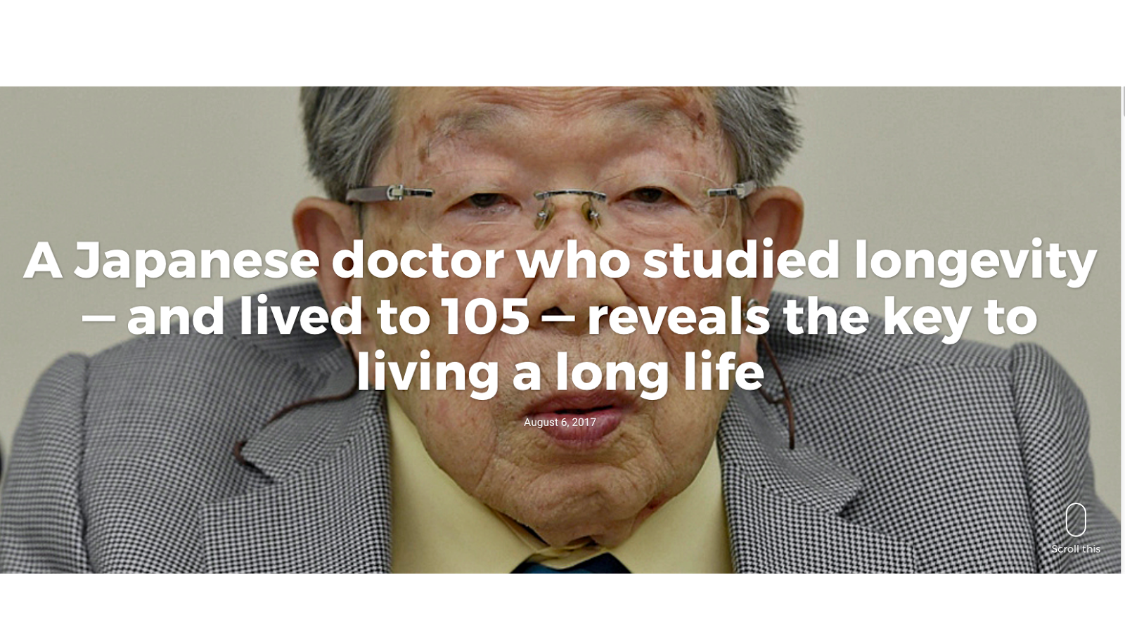 Grassel Hypnotherapy A Japanese doctor who studied longevity — and