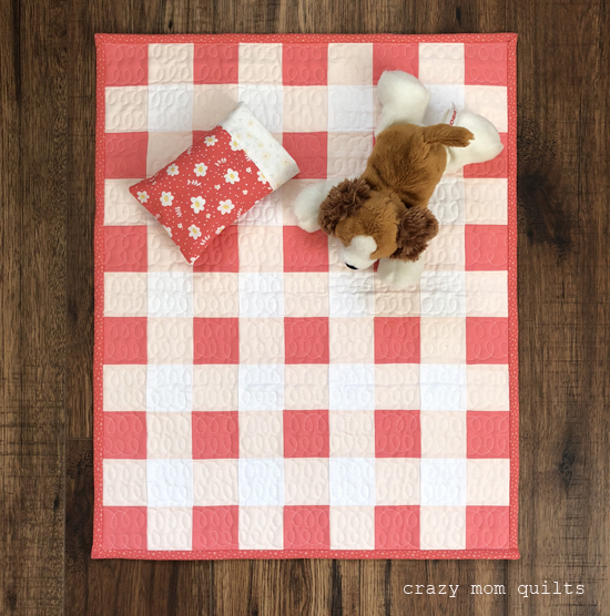 crazy mom quilts gingham doll quilt