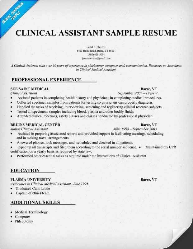 Sample Resumes for Medical Assistant | Sample Resumes