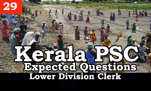Kerala PSC - Expected/Model Questions for LD Clerk - 29