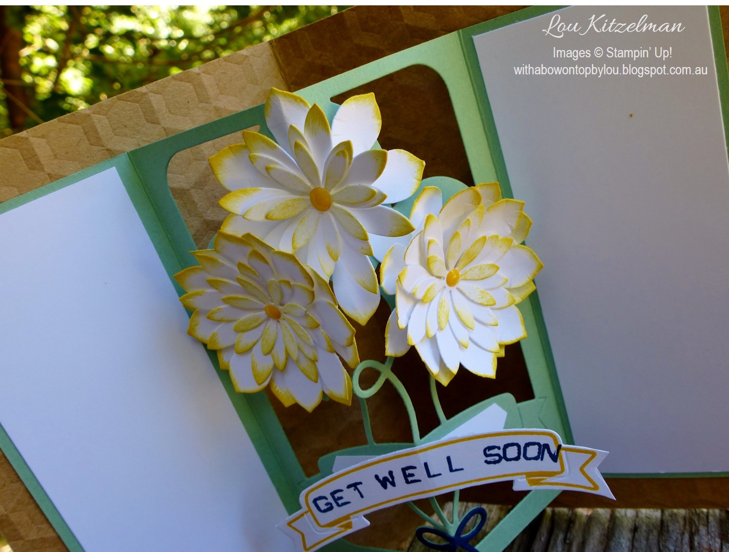 With a bow on top International Blog Highlight Get Well Soon Pop Out Card