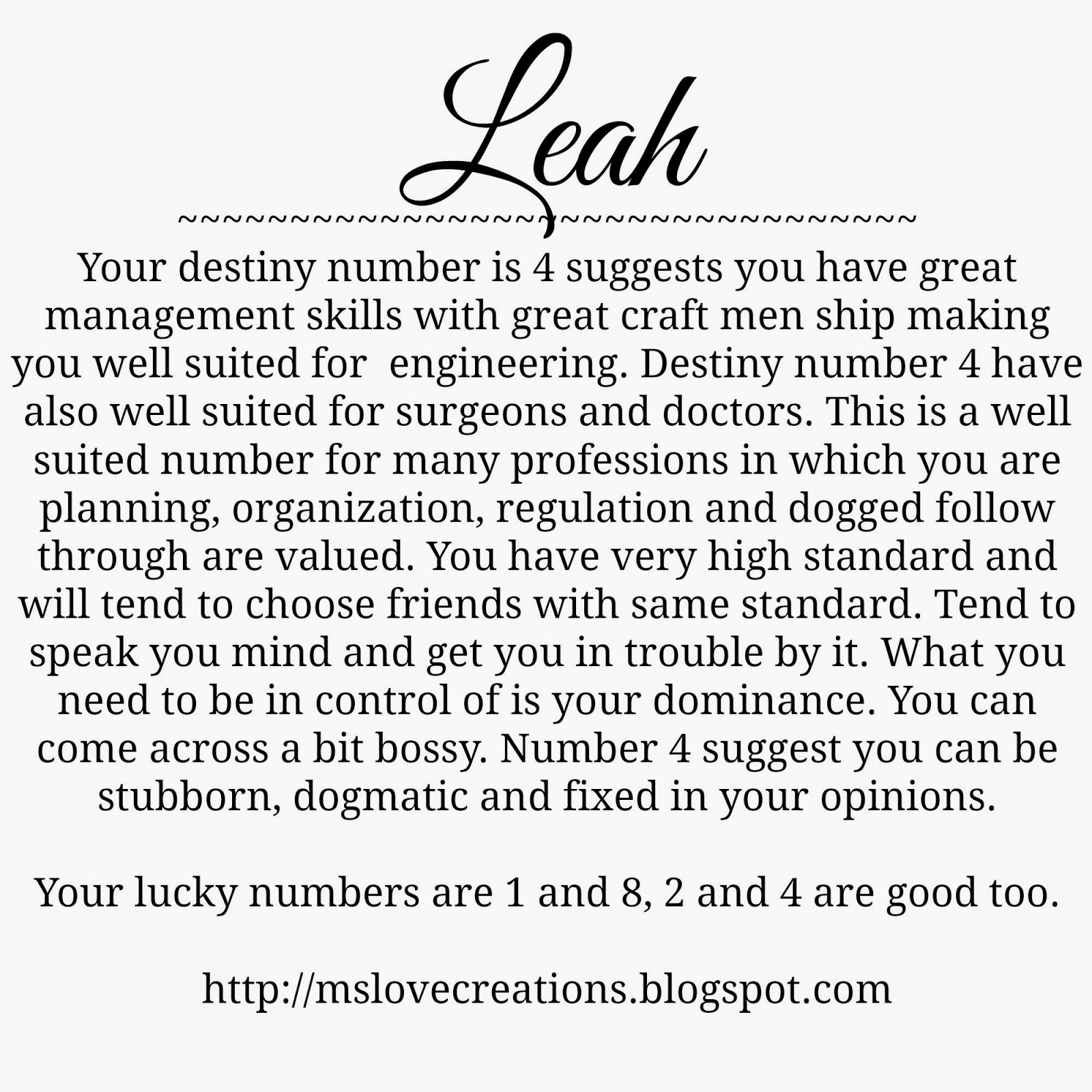 Leah | MS creations