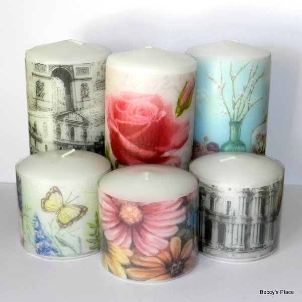 Beccy's Place Napkin Art Candles