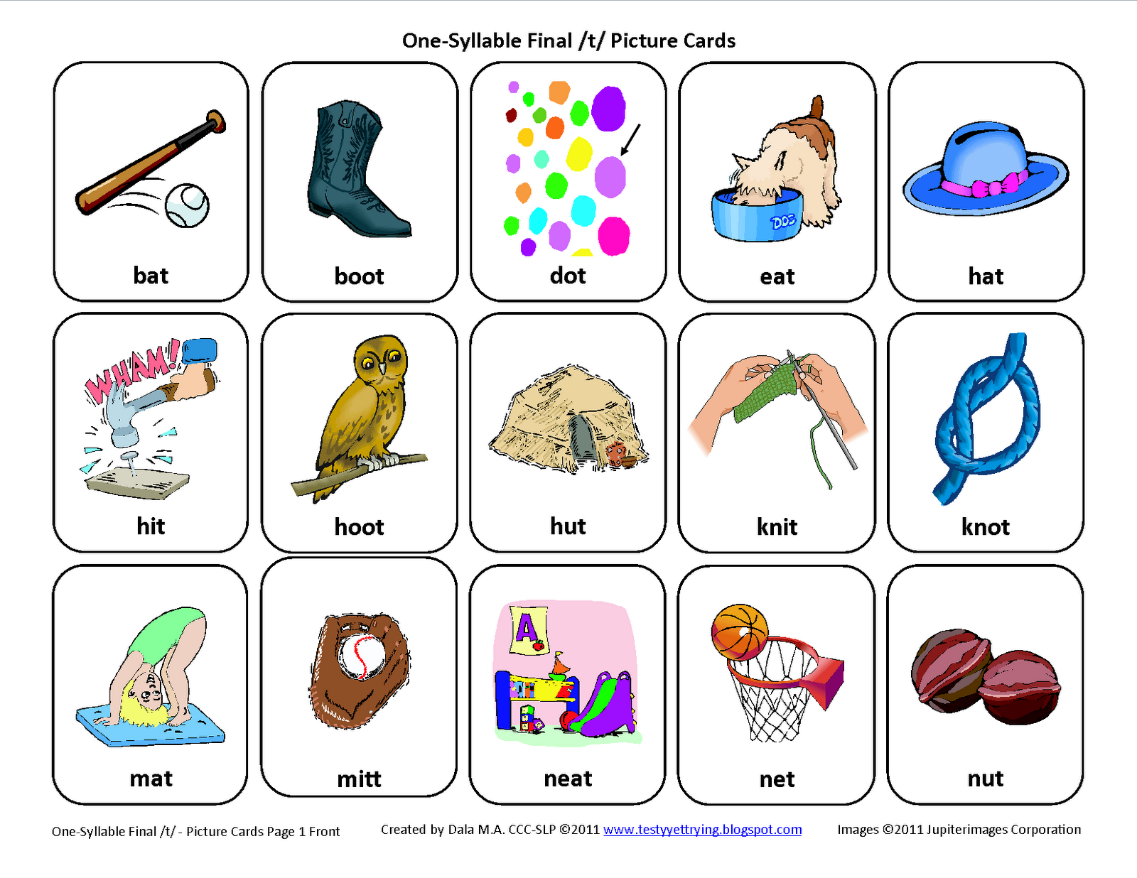 speech therapy t words