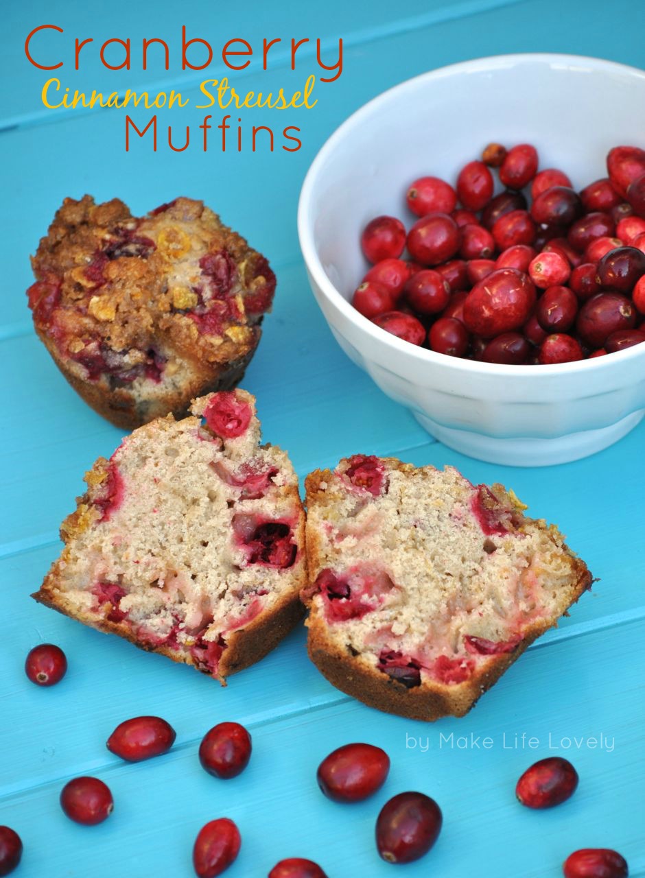 Cranberry Cinnamon Streusel Muffins Recipe - Make Life Lovely