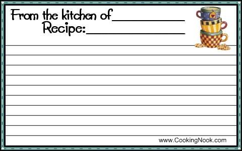 Top of Texas Gazette: Free Printable Recipe Cards