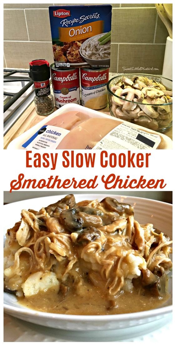 Easy Slow Cooker Smothered Chicken
