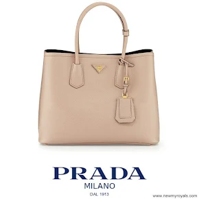 Crown Princess Mary carried Prada Saffiano Cuir Double Bag