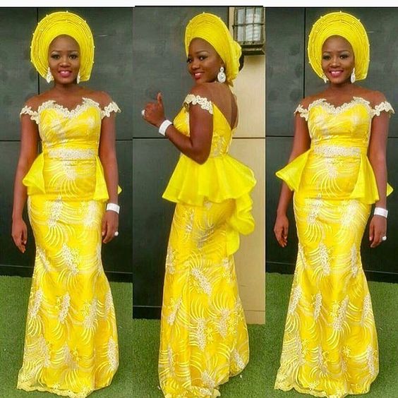 Yellow Aso Ebi Styles : Fantastic Gown Styles For Cute Young Ladies ...