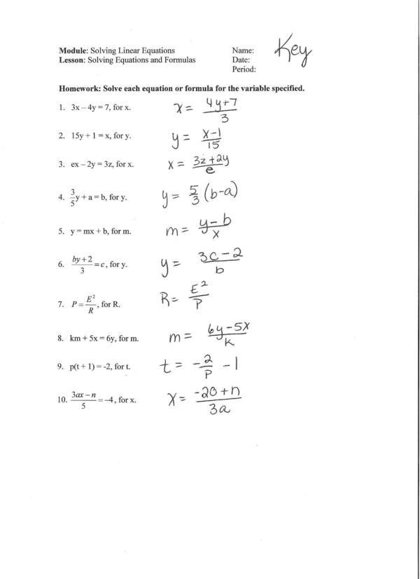 unit 2 homework 6 literal equations answer key