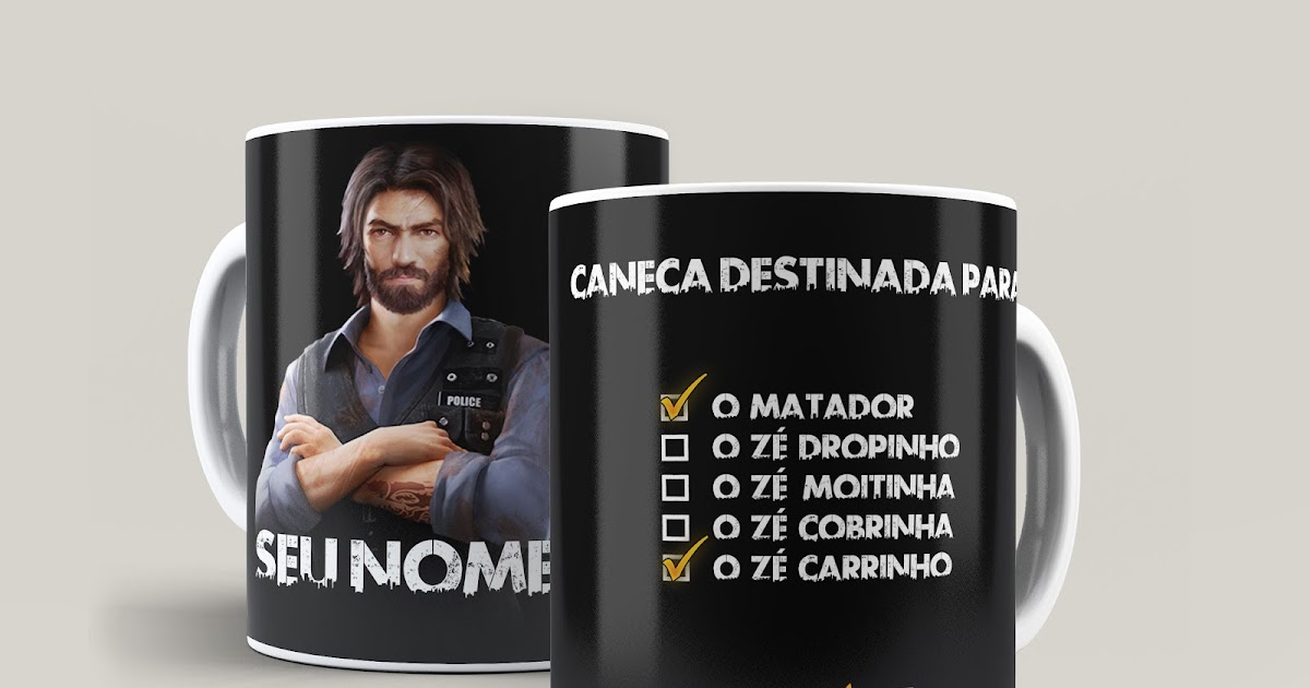 Caneca Game Free Fire com Nome Personalizado