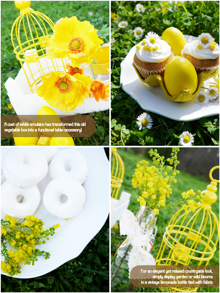 Easter Party Ideas | Yellow & White Daisy Inspired Spring Tablescape - BirdsParty.com