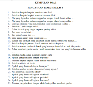 Download Soal Pengayaan Tema 8 Kelas 5 Revisi 2017 Mimkamu Co