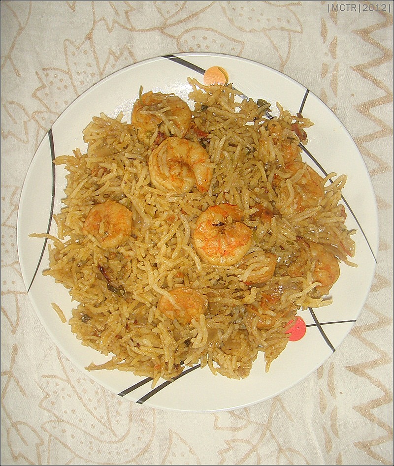 Prawn Biryani / Chemmeen Biryani / Shrimp Biryani Pressure Cooker