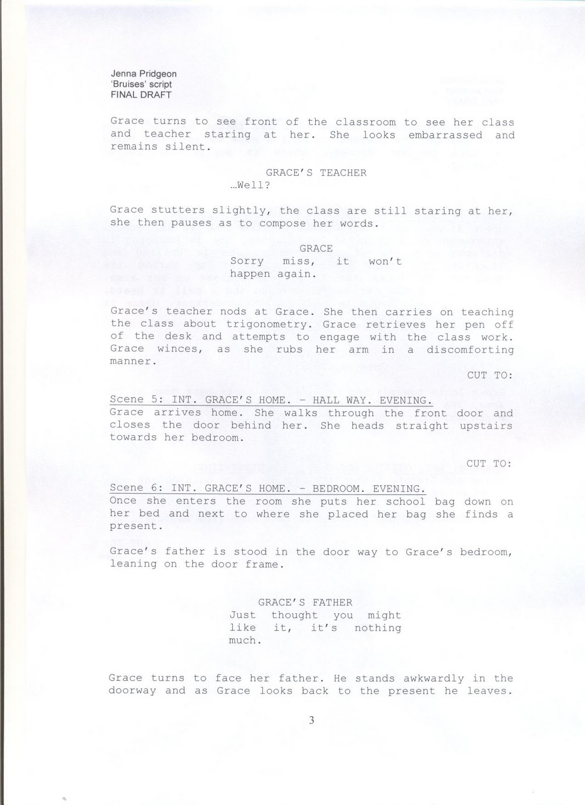 Scripts Pre Production Document Rachael's A2 Media Studies: Post 14: Pre-Production Documentation