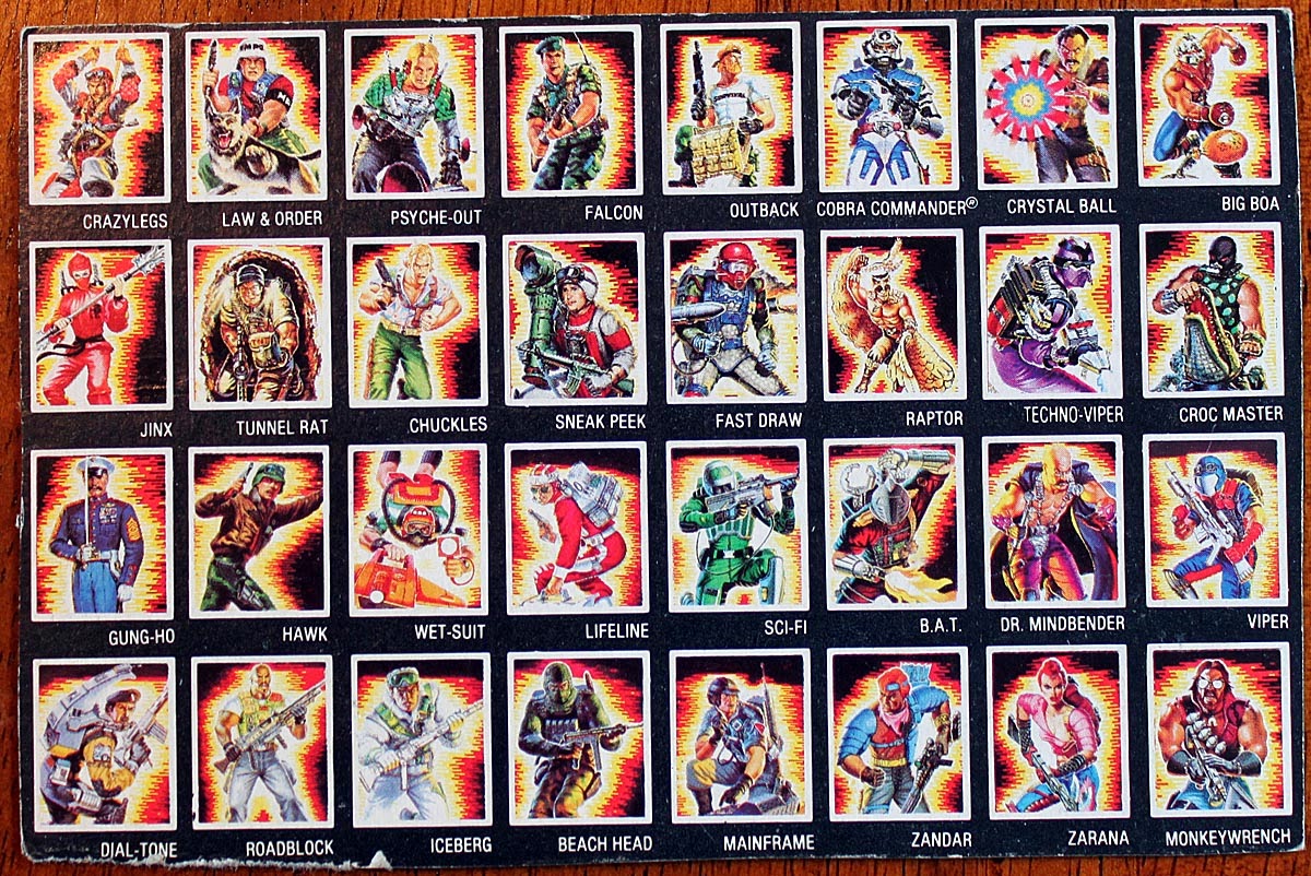 gi joe classified list of figures