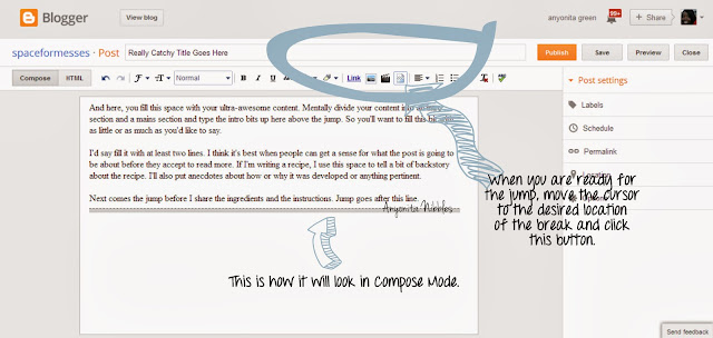 How to isert a break in Blogger from www.anyonita-nibbles.com