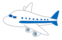 飛行機のイラスト（青）