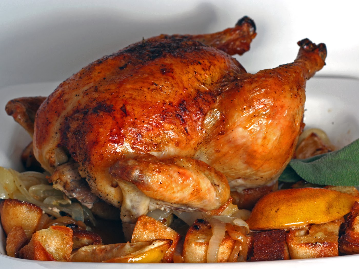Roast Chicken with Fruit and Beer Gravy Recipe Healthy Chicken Recipe