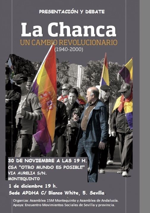 PRESENTACIÓN LIBRO (en Sevilla) Y DEBATE: "La Chanca.Un cambio revolucionario". (Pinchar cartel).