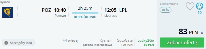 loty z poznania do liverpool