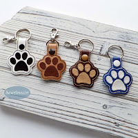 Dog Paw Print Snap Tab Key Chain, Purse Charm