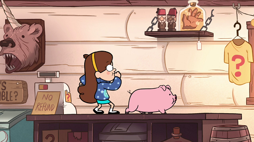 Mabel y Waddles en Gravity Falls