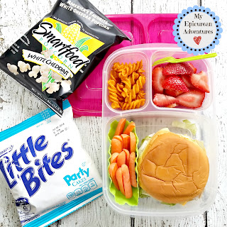 Lunch box fun with a turkey and cheese on potato roll. Mmmm. In our @easylunchboxes #lunchboxideas