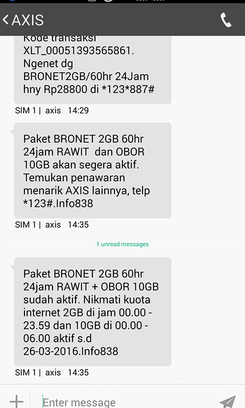 Cek Kuota Internet AXIS Hitz Lewat SMS