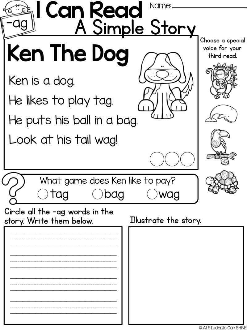 Reading Comprehension Worksheets Kindergarten Kindergarten