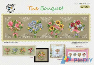 soda cross stitch bouquet