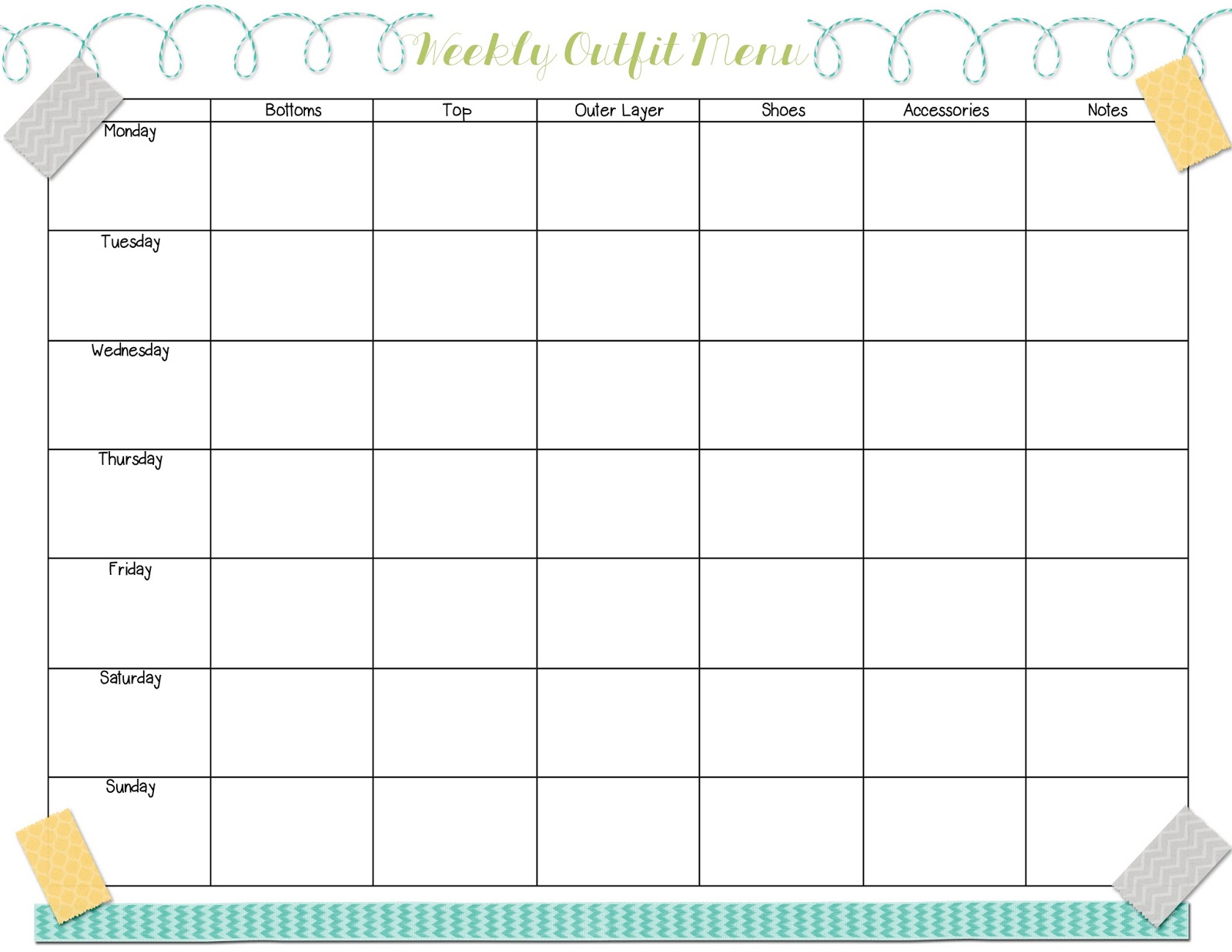 Tutor My Style Outfit Menu