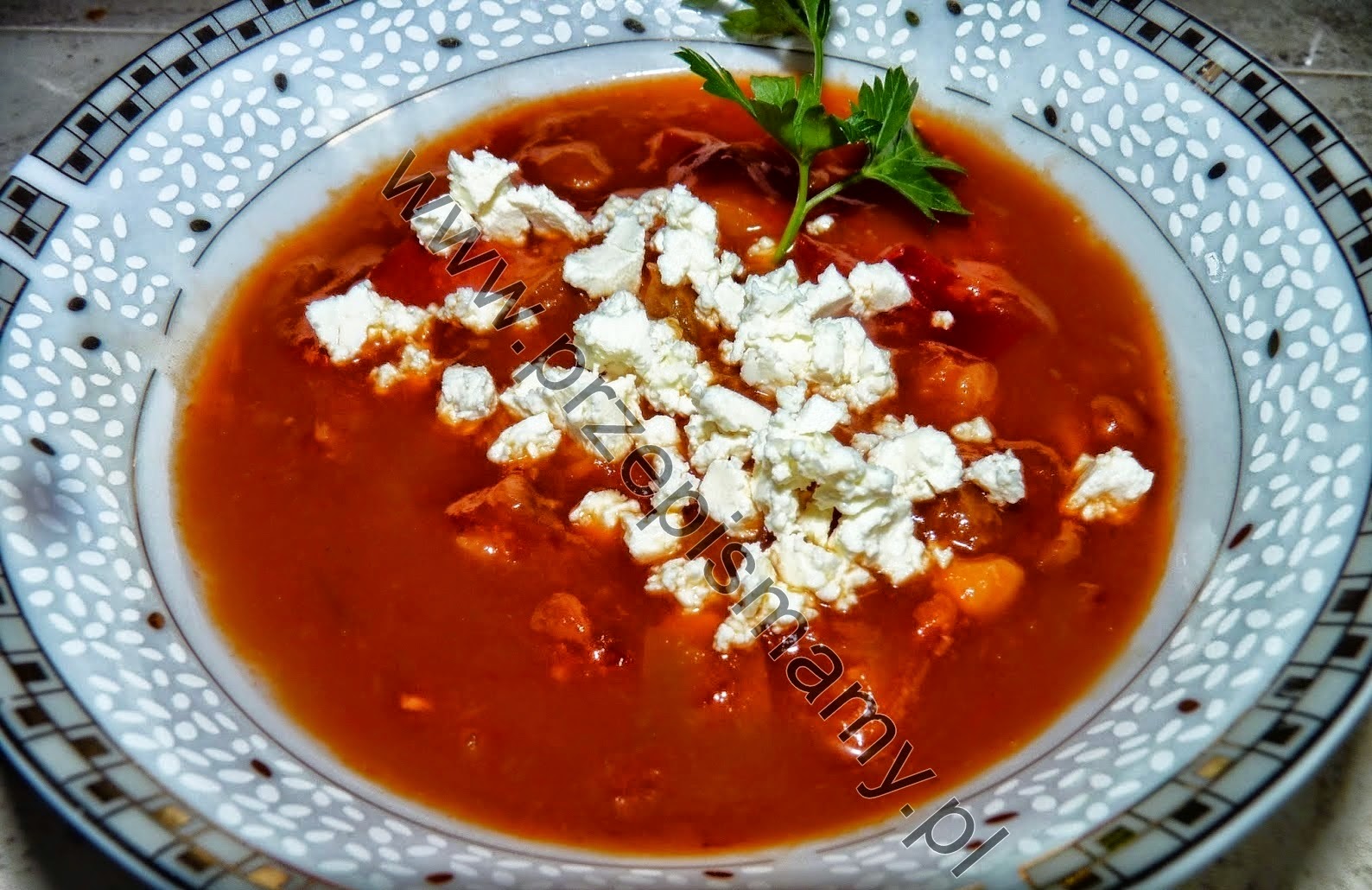 Zupa z pieczonej papryki z serem Zupa z pieczonej papryki z serem