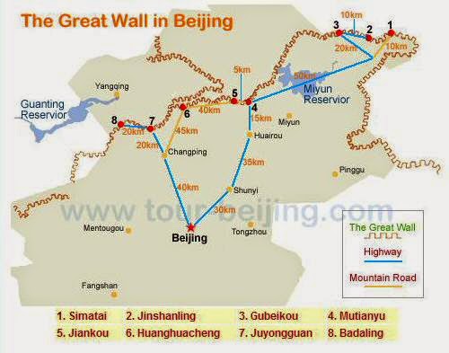 mapa de la gran muralla china