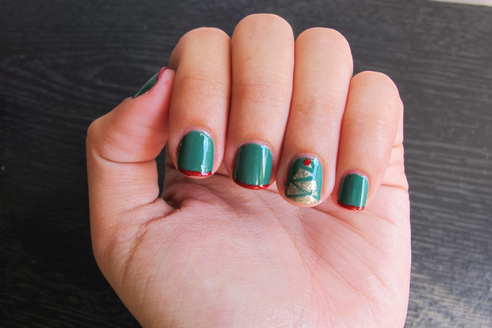 7. Red and Green Ombre with Snowflake Accent Nail - wide 6