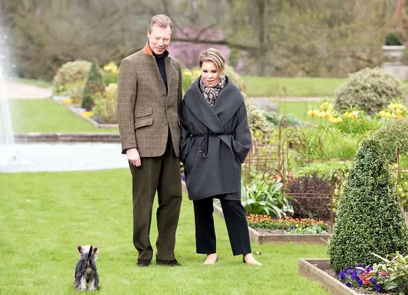 Grand Duke Henri and Grand Duchess Maria Teresa of Luxembourg. Grand Duke and Grand Duchess are shown in the gardens of one of their homes