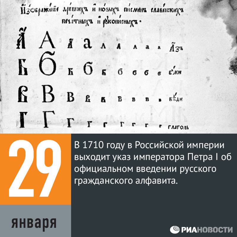 О введении русского гражданского алфавита