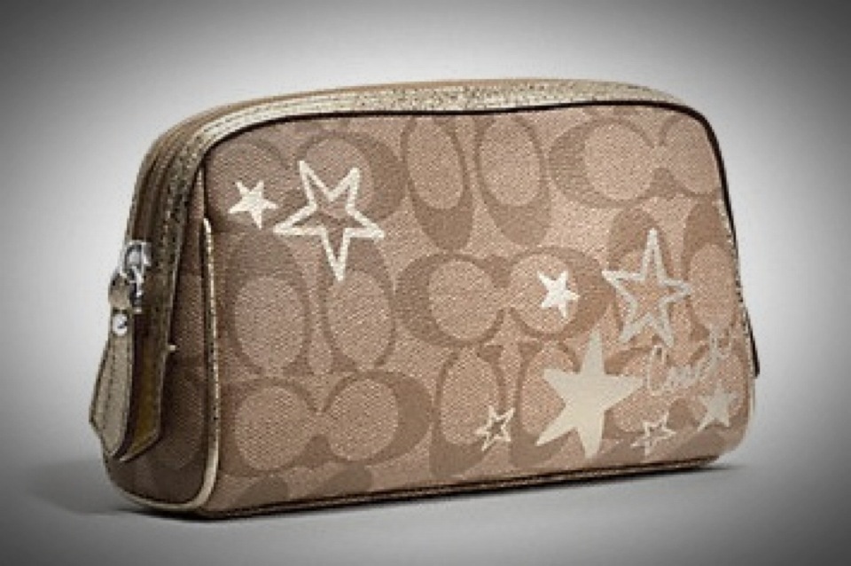 MAD FOR COACH Coach Heritage Star Signature Cosmetic Purse (Style 46858)