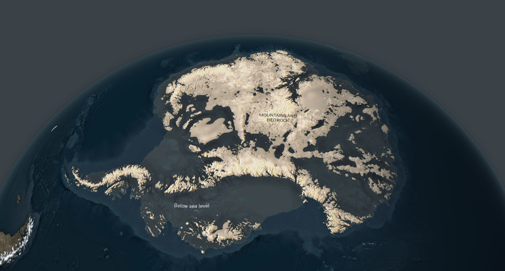 Antarctica with the ice removed