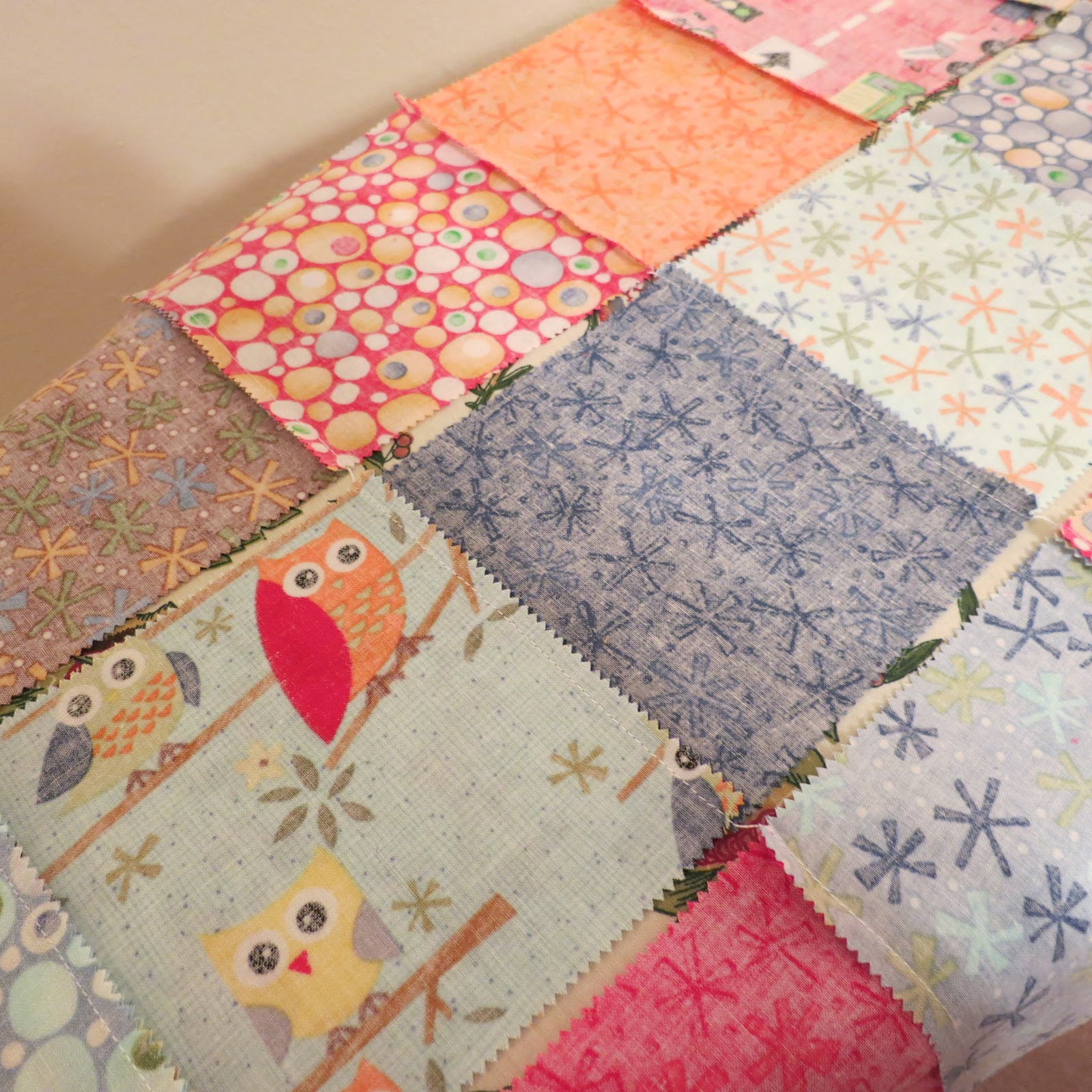 Toddler Quilt - Baby Quilt - Kawaii Owls Quilt Panel by Riley