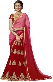 Best Selling Chiffon Embroidered Sarees With Blouse