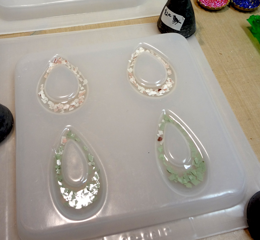 Resin Crafts Fragment Earrings With Jewelry Resin