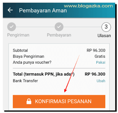 Konfirmasi Pesanan Konfirmasi Pesanan