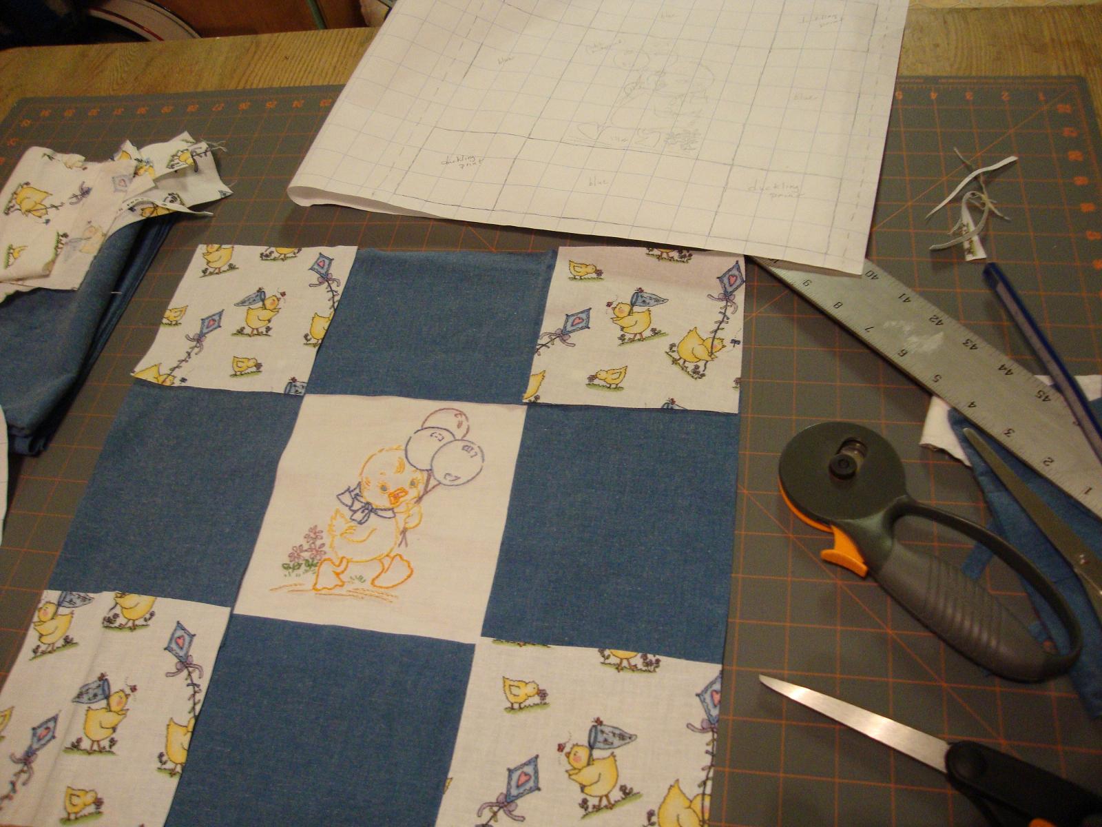 Walnut Spinney Embroidered quilt block