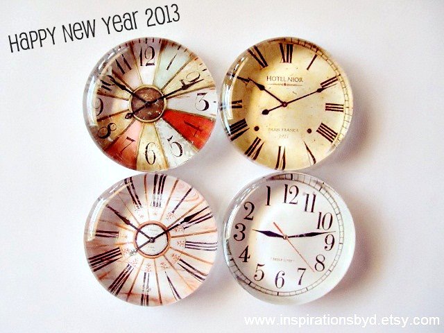 glass clock magnets