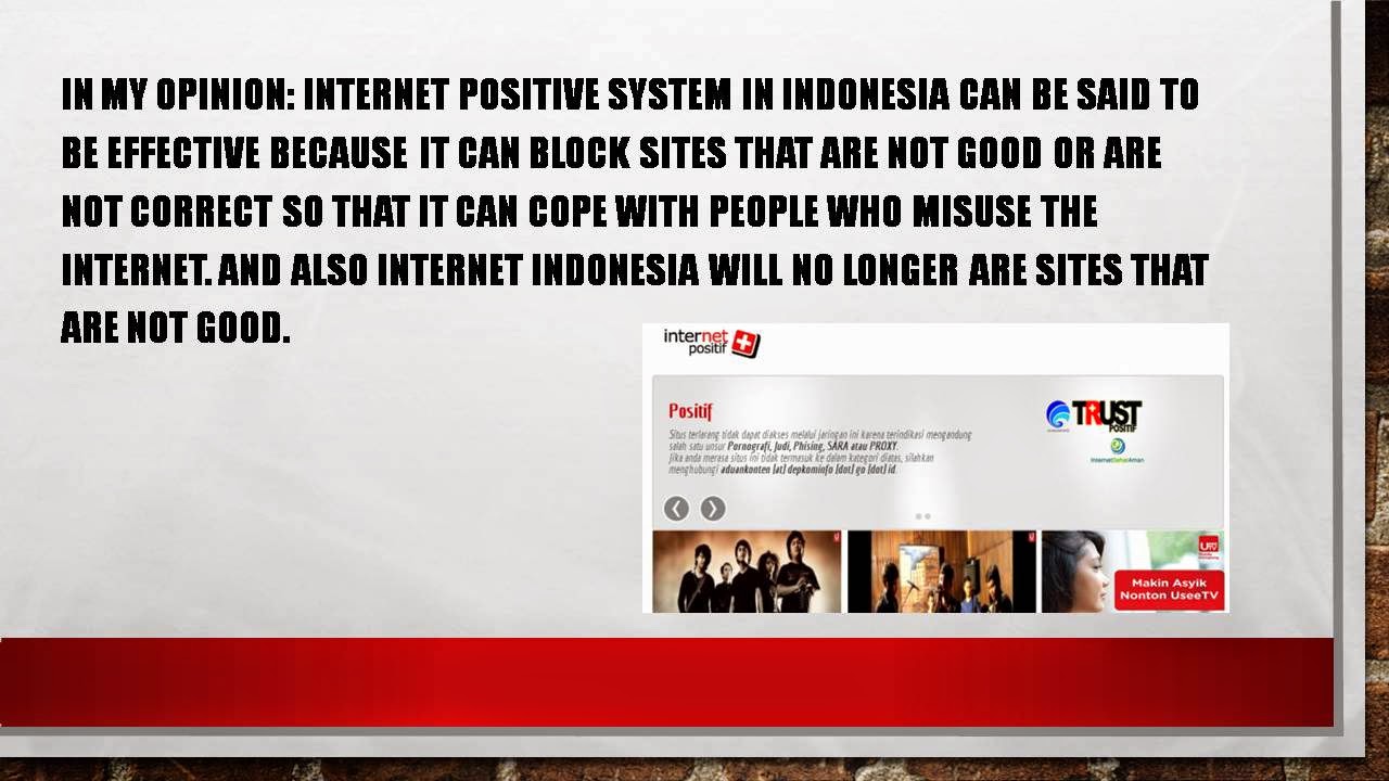Internet positive. Internet positive